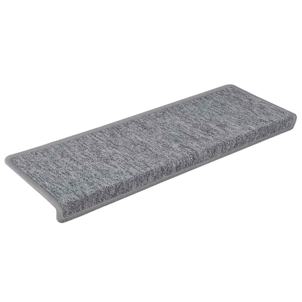 Prostirke za stepenice 30 kom 65x21x4 cm svijetlo sive pravokutne rubove