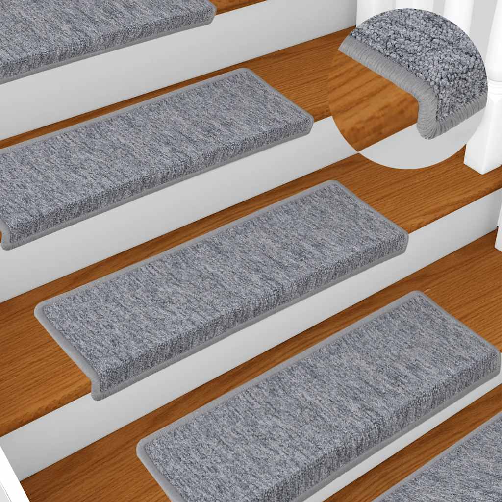 Prostirke za stepenice 30 kom 65x21x4 cm svijetlo sive pravokutne rubove