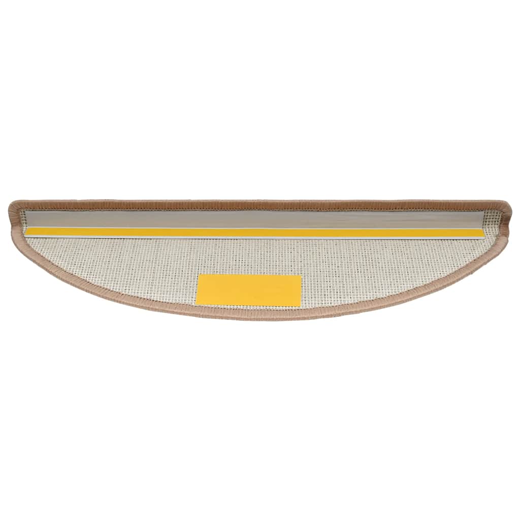 Prostirke za stepenice 20 kom 56x17x3 cm svijetlosmeđe poluokrugle