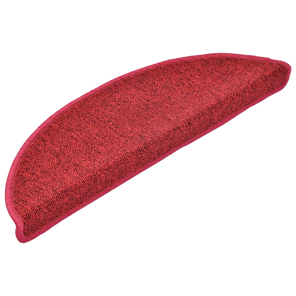 Prostirke za stepenice 20 kom 56x17x3 cm crvene poluokrugle