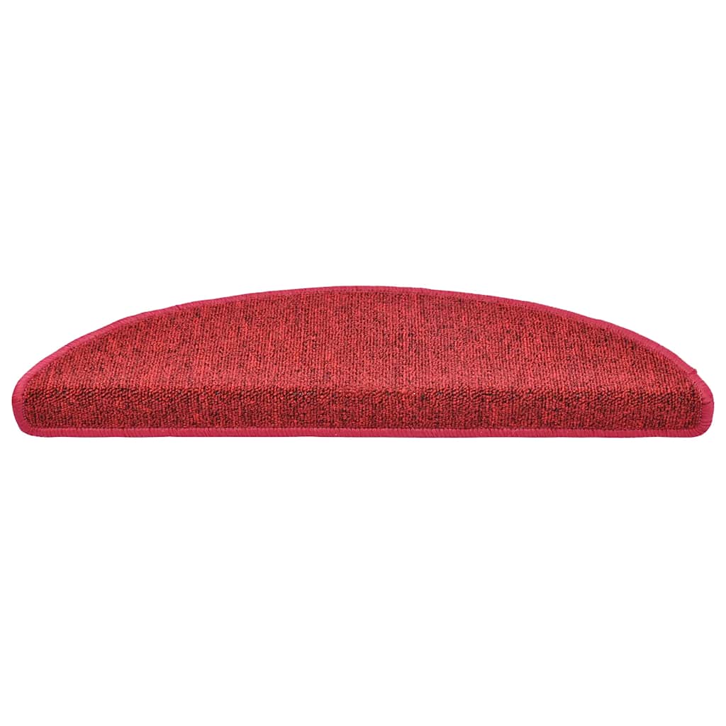 Prostirke za stepenice 20 kom 56x17x3 cm crvene poluokrugle