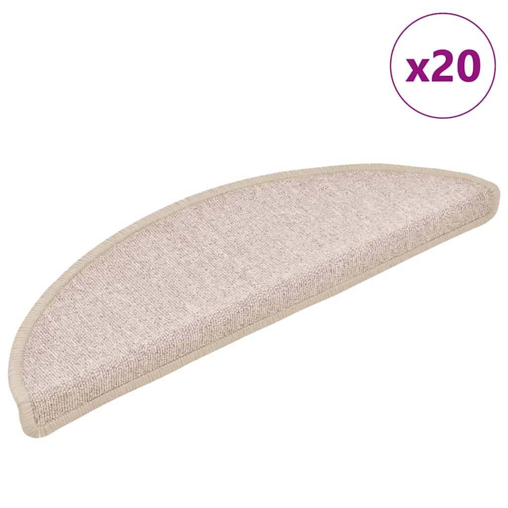 Prostirke za stepenice 20 kom 56x17x3 cm poluokrugle boje taupe