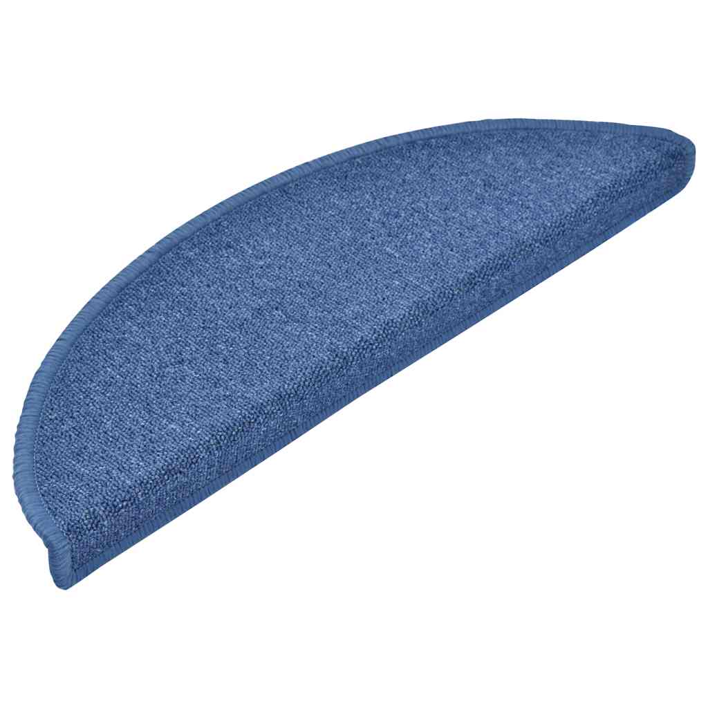 Prostirke za stepenice 20 kom 56x17x3 cm plave poluokrugle