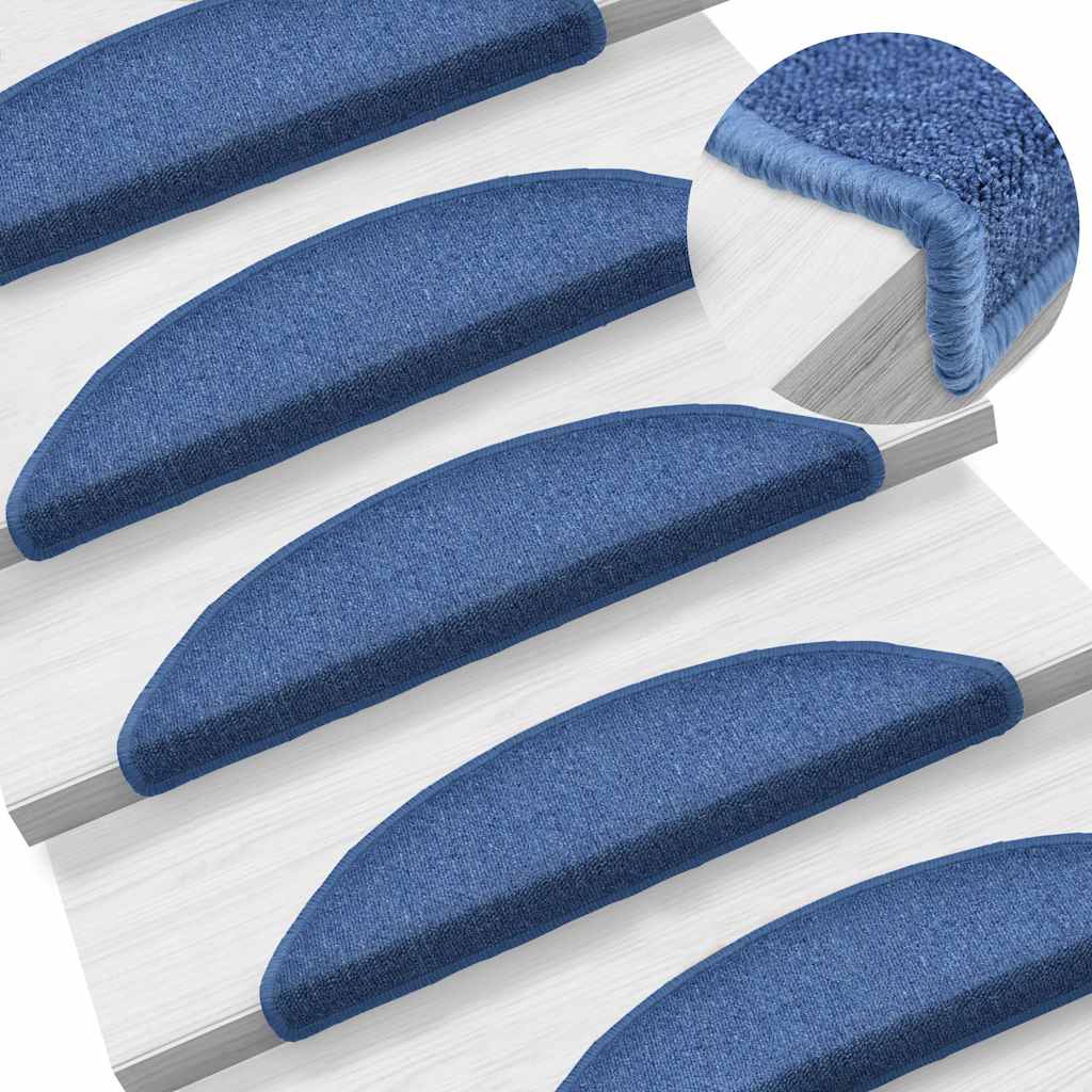 Prostirke za stepenice 20 kom 56x17x3 cm plave poluokrugle