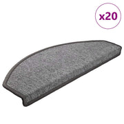 Prostirke za stepenice 20 kom 65x24x4 cm tamno sive poluokrugle velike