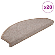 Prostirke za stepenice 20 kom 65x24x4 cm svijetlosmeđe poluokrugle velike