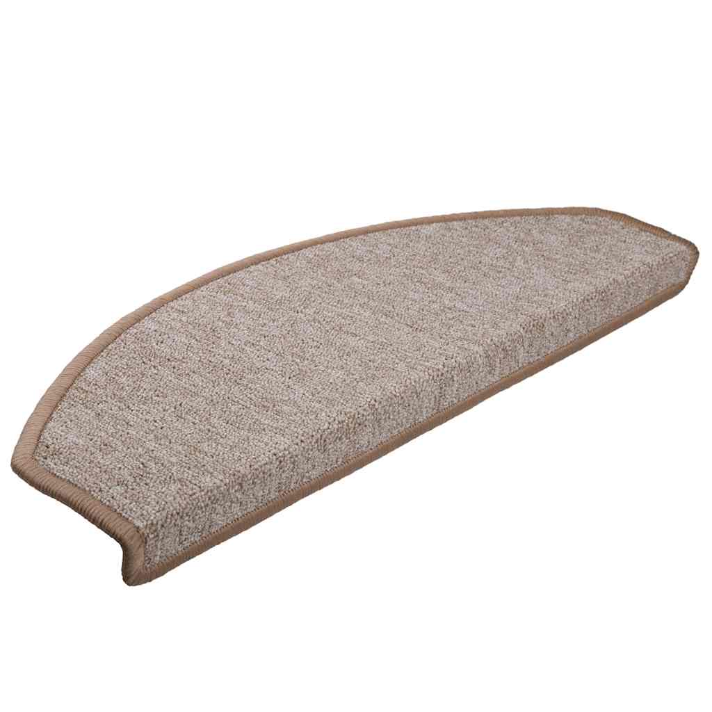 Prostirke za stepenice 20 kom 65x24x4 cm svijetlosmeđe poluokrugle velike