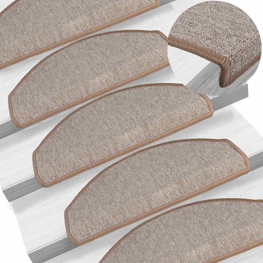 Prostirke za stepenice 20 kom 65x24x4 cm svijetlosmeđe poluokrugle velike