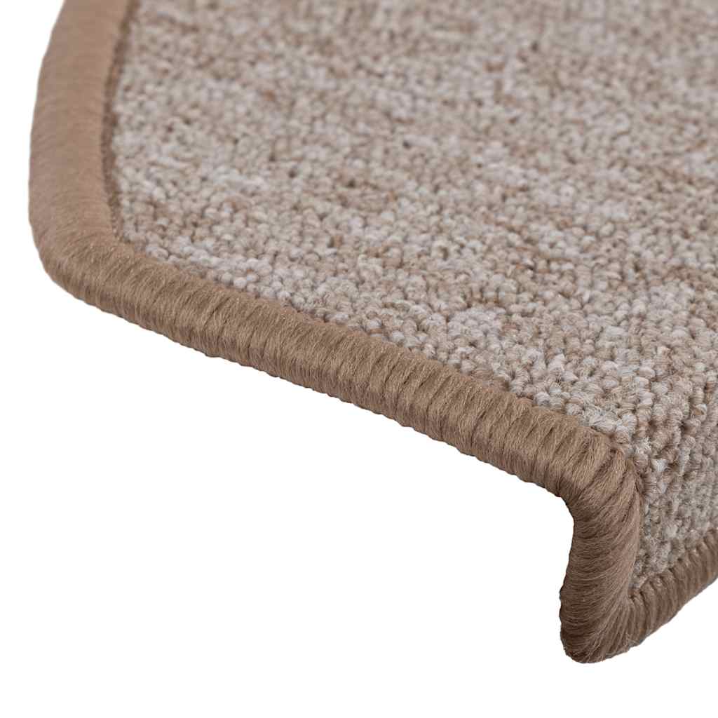 Prostirke za stepenice 20 kom 65x24x4 cm svijetlosmeđe poluokrugle velike
