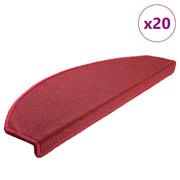 Prostirke za stepenice 20 kom 65x24x4 cm crvene poluokrugle velike