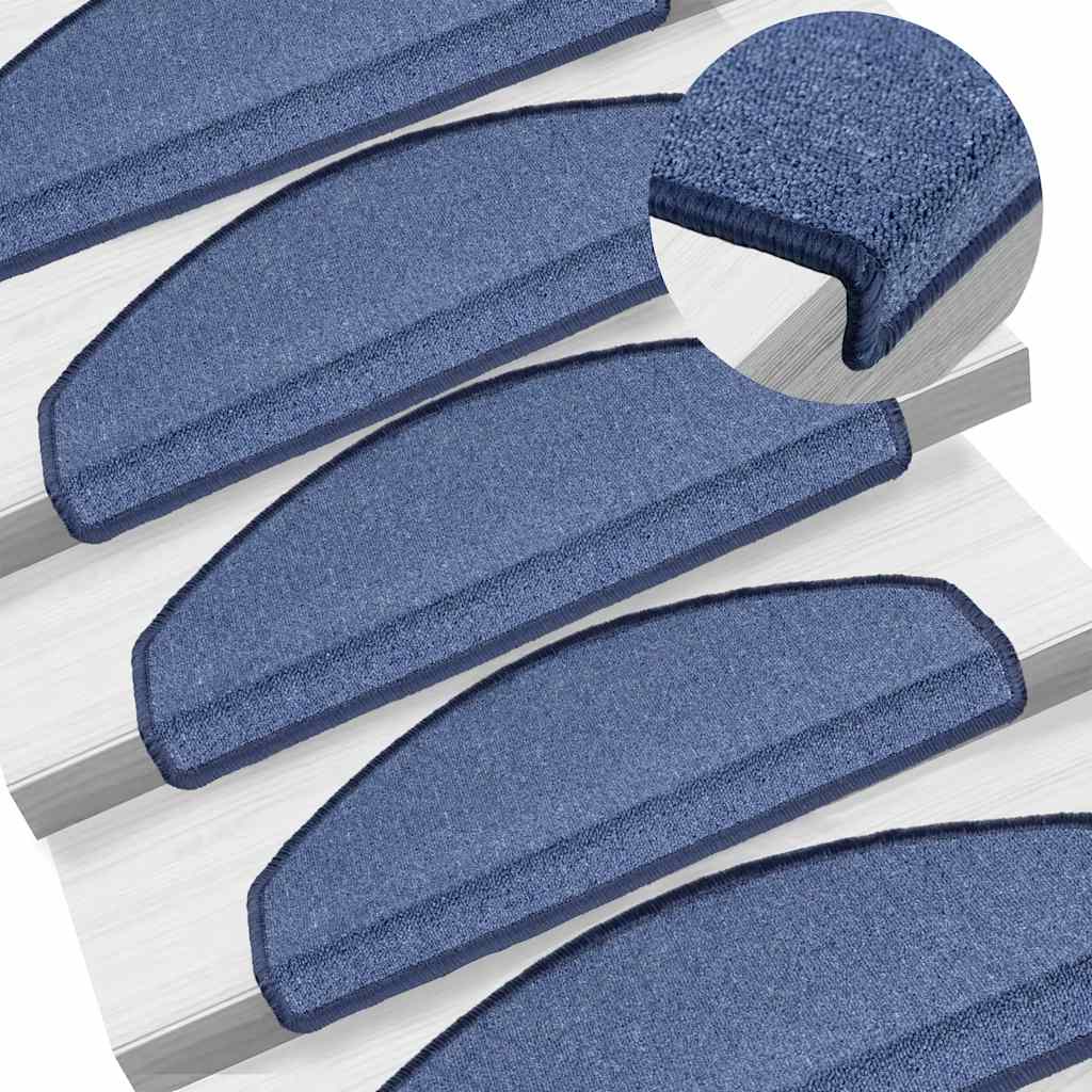 Prostirke za stepenice 20 kom 65x24x4 cm plave poluokrugle velike
