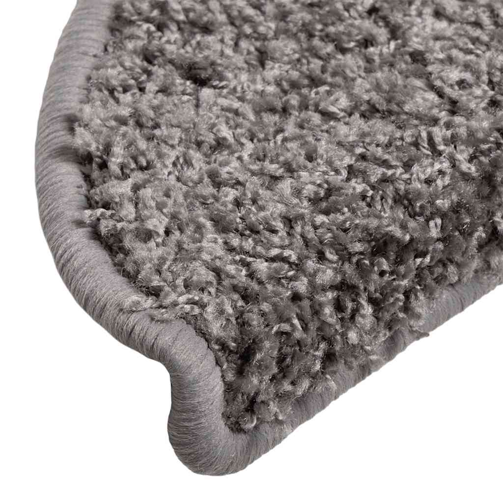 Prostirke za stepenice 30 kom 56x17x3 cm sive poluokrugle