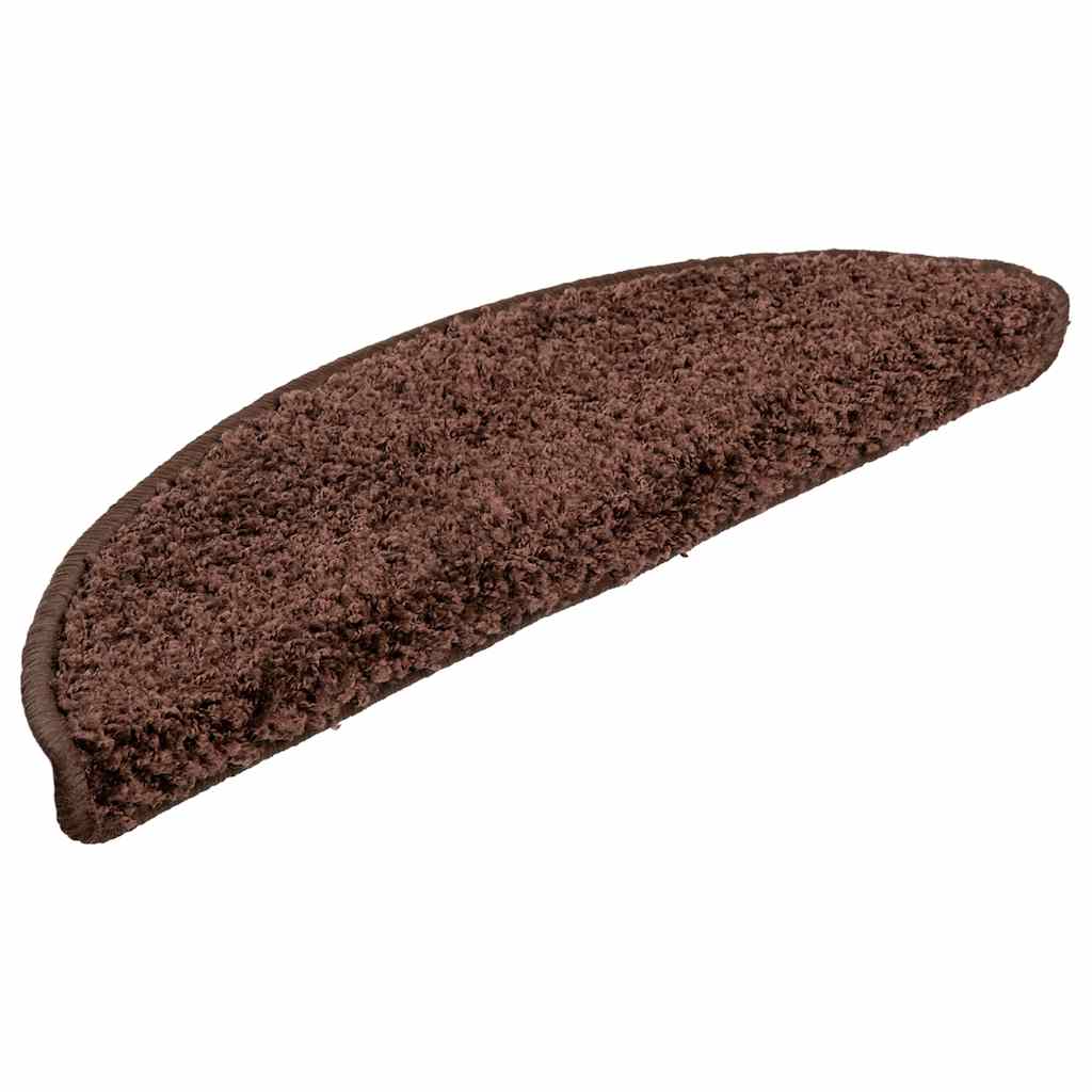 Prostirke za stepenice 30 kom 56x17x3 cm smeđe poluokrugle