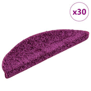 Prostirke za stepenice 30 kom 56x17x3 cm ljubičaste poluokrugle