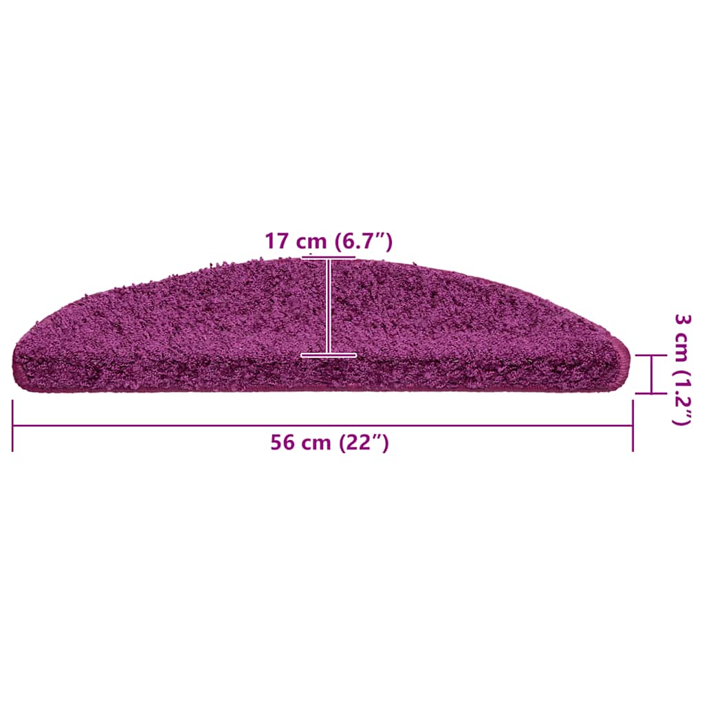 Prostirke za stepenice 30 kom 56x17x3 cm ljubičaste poluokrugle