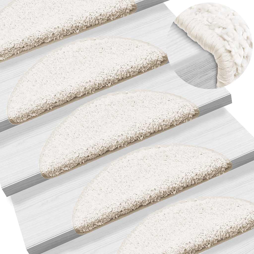 Prostirke za stepenice 30 kom 56x17x3 cm bijele poluokrugle