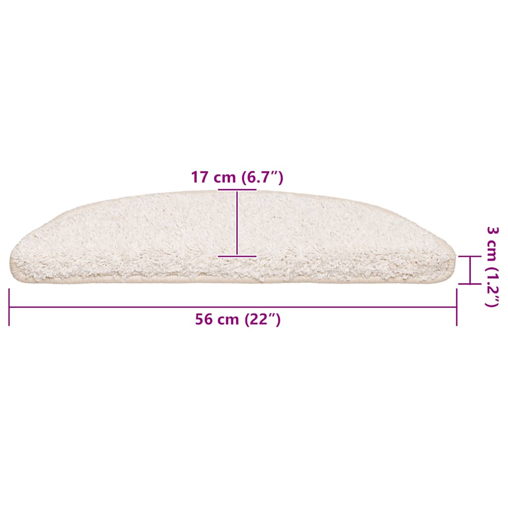 Prostirke za stepenice 30 kom 56x17x3 cm bijele poluokrugle