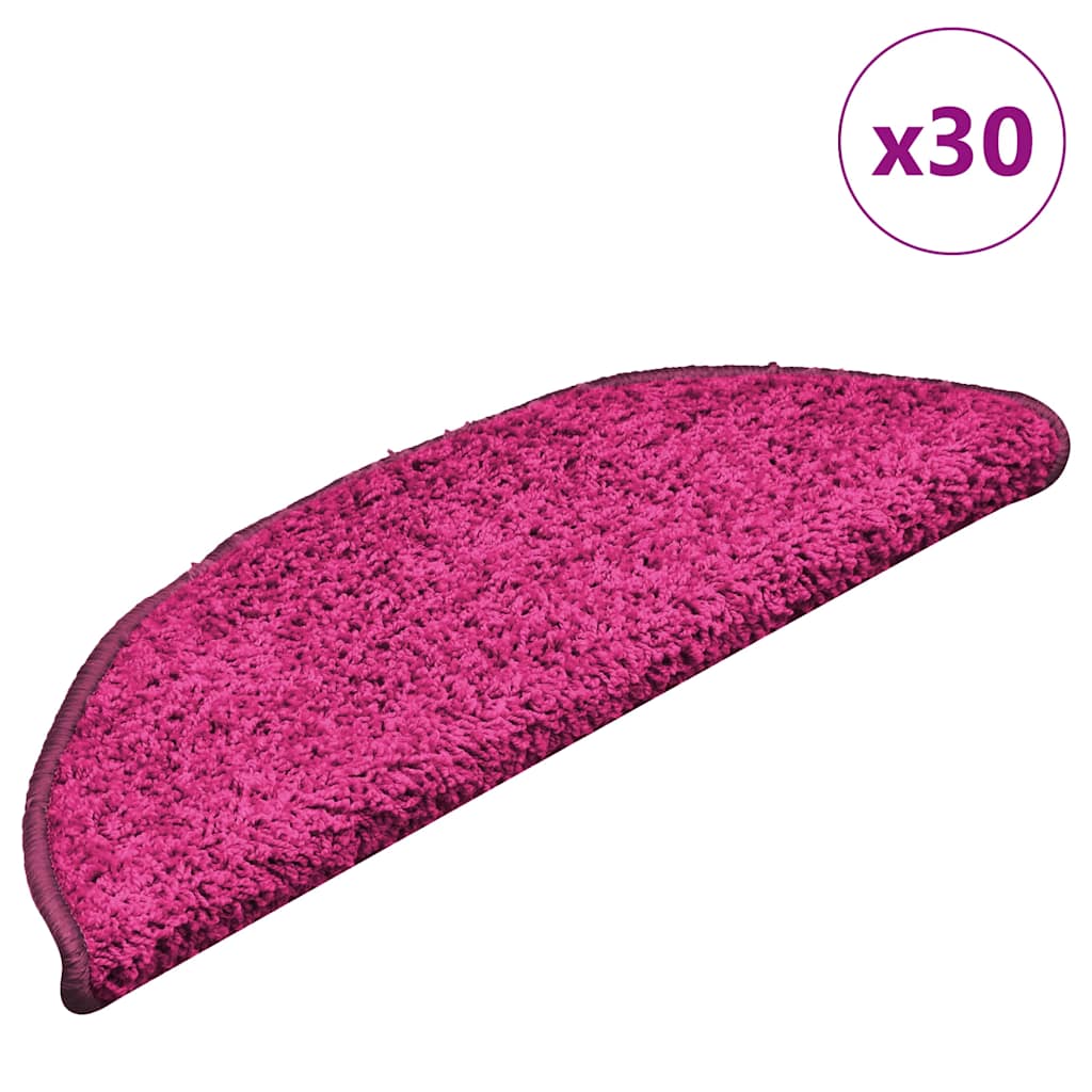 Prostirke za stepenice 30 kom 56x17x3 cm ružičaste poluokrugle