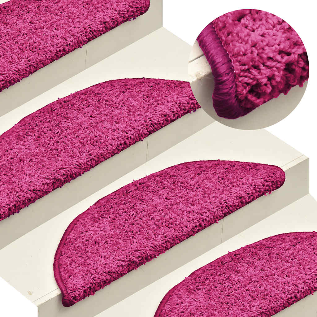 Prostirke za stepenice 30 kom 56x17x3 cm ružičaste poluokrugle