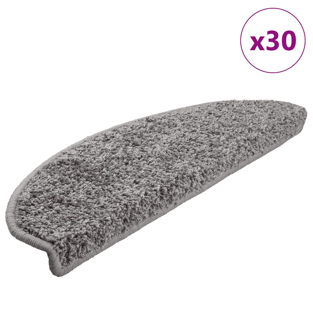 Prostirke za stepenice 30 kom 65x21x4 cm sive poluokrugle velike