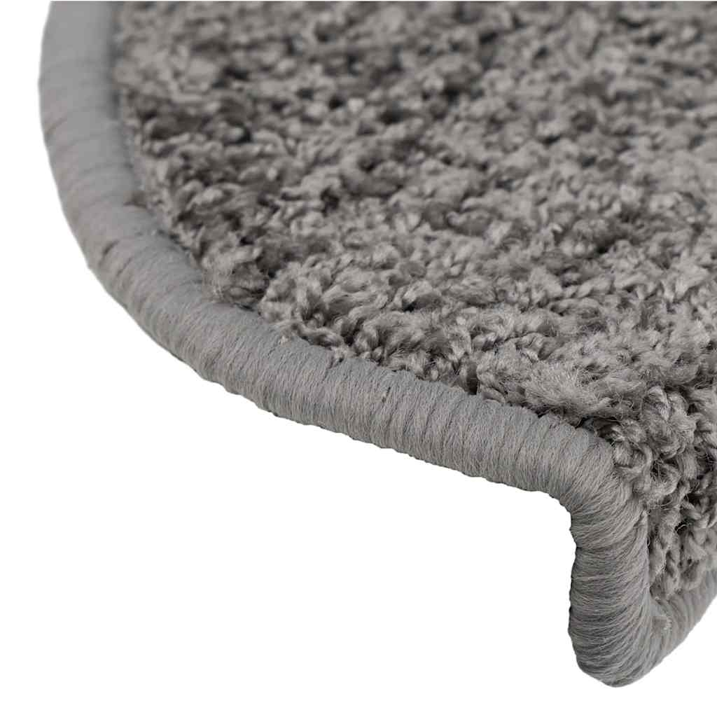Prostirke za stepenice 30 kom 65x21x4 cm sive poluokrugle velike