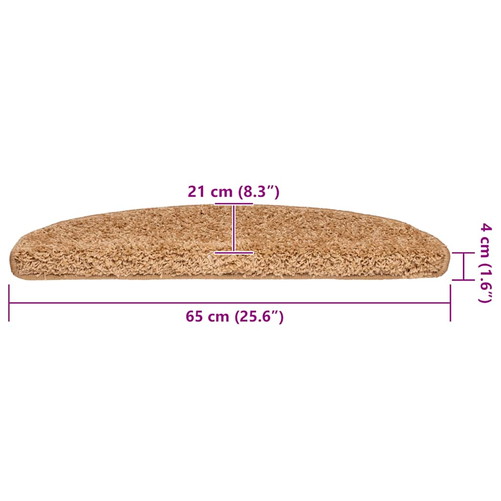 Prostirke za stepenice 30 kom 65x21x4 cm bež poluokrugle velike