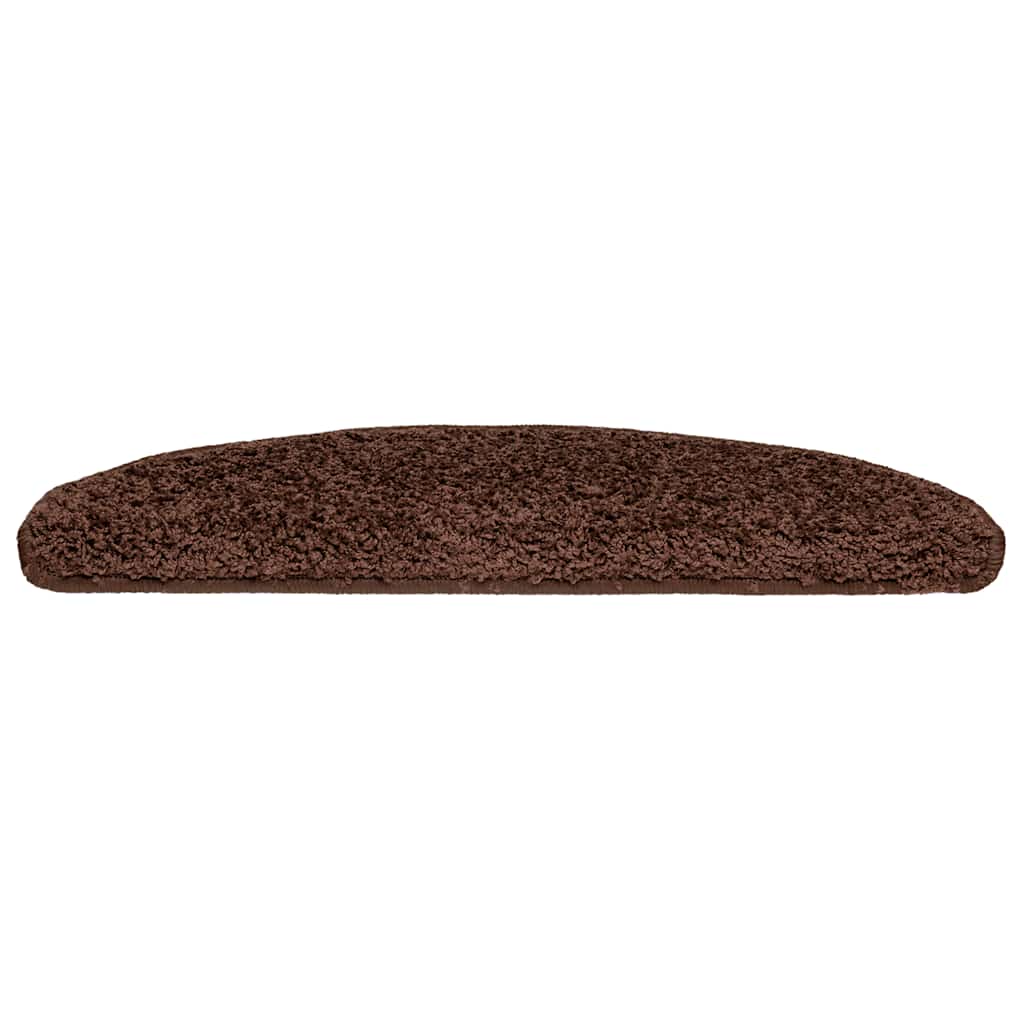 Prostirke za stepenice 30 kom 65x21x4 cm Smeđe poluokrugle velike