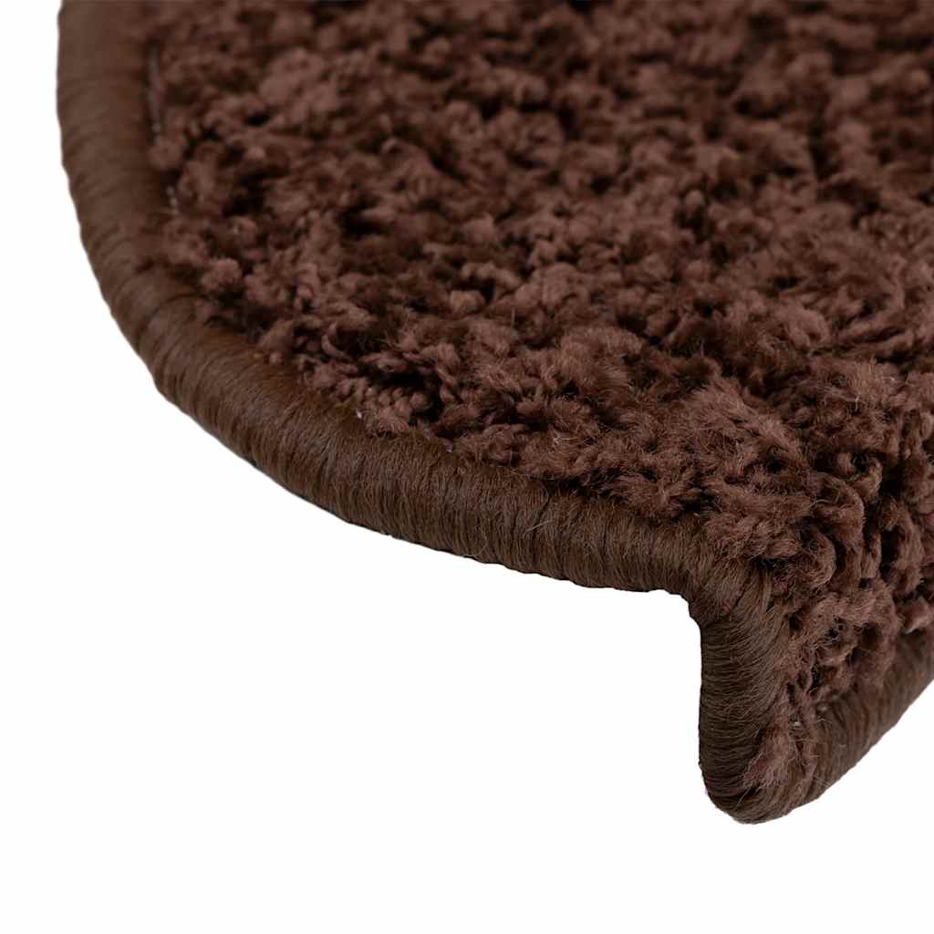 Prostirke za stepenice 30 kom 65x21x4 cm Smeđe poluokrugle velike