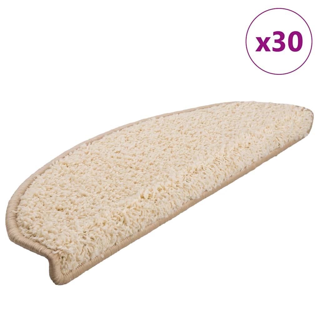 Prostirke za stepenice 30 kom 65x21x4 cm krem poluokrugle velike