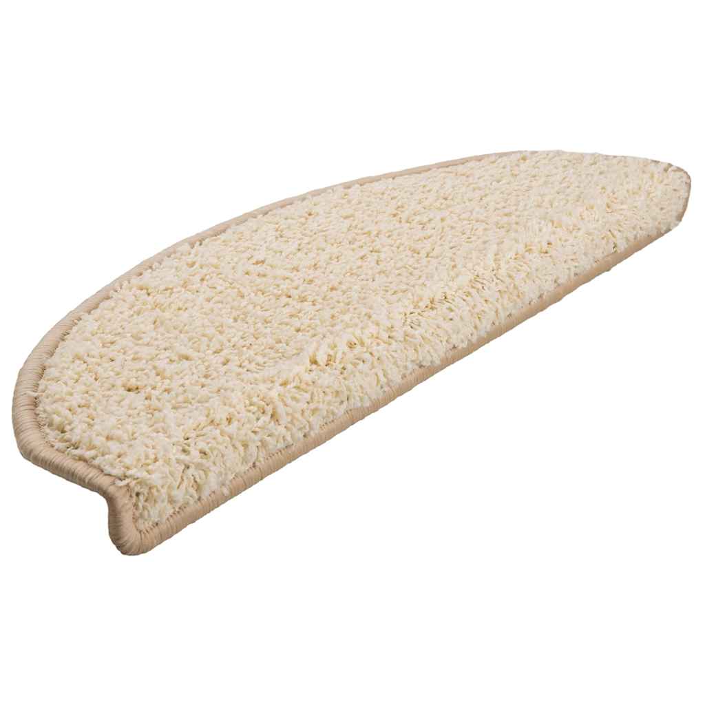 Prostirke za stepenice 30 kom 65x21x4 cm krem poluokrugle velike