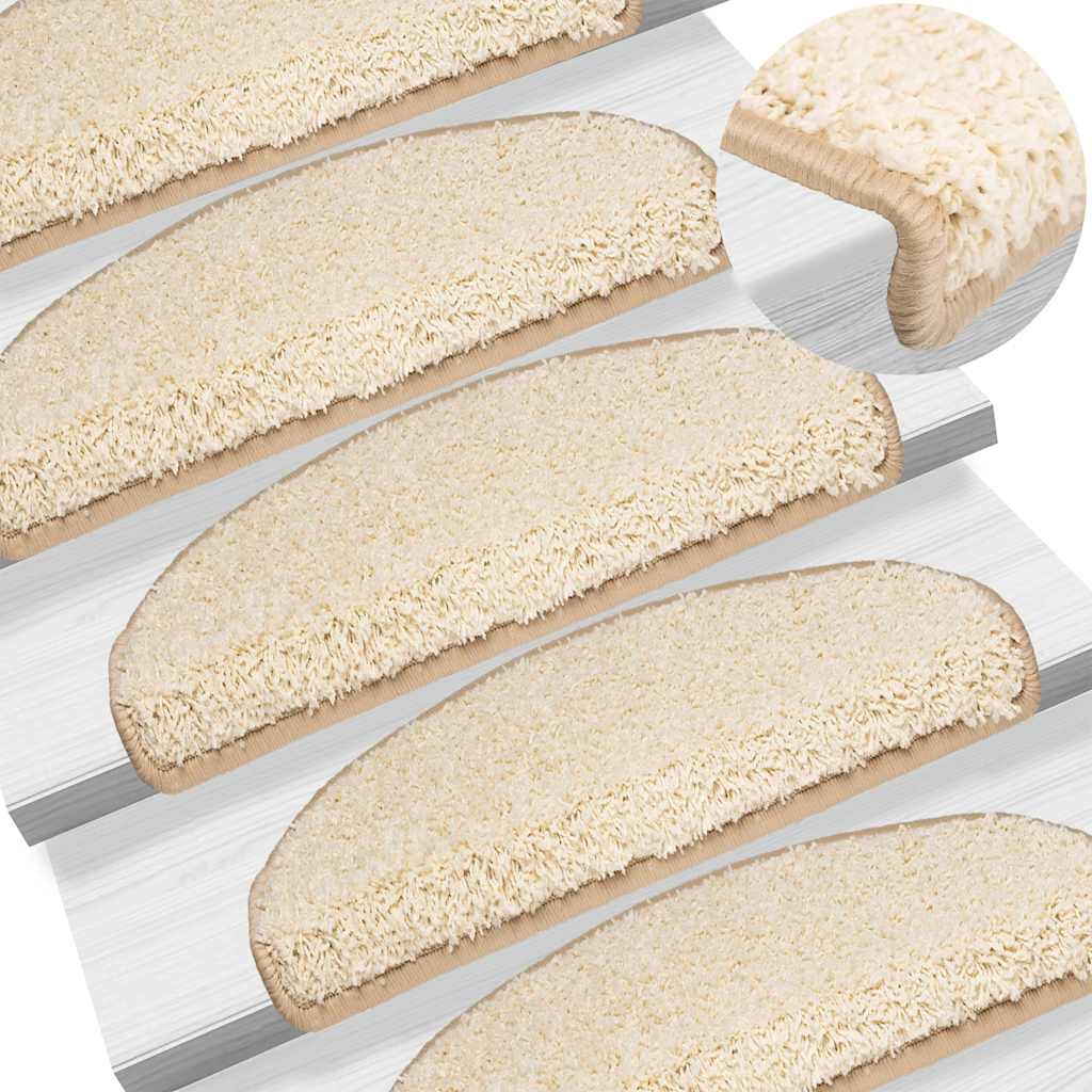 Prostirke za stepenice 30 kom 65x21x4 cm krem poluokrugle velike
