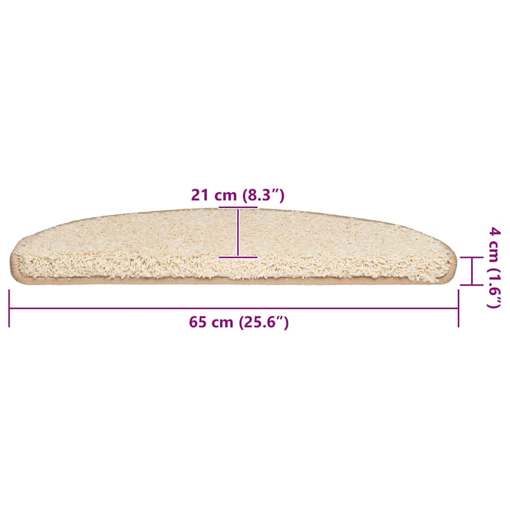 Prostirke za stepenice 30 kom 65x21x4 cm krem poluokrugle velike