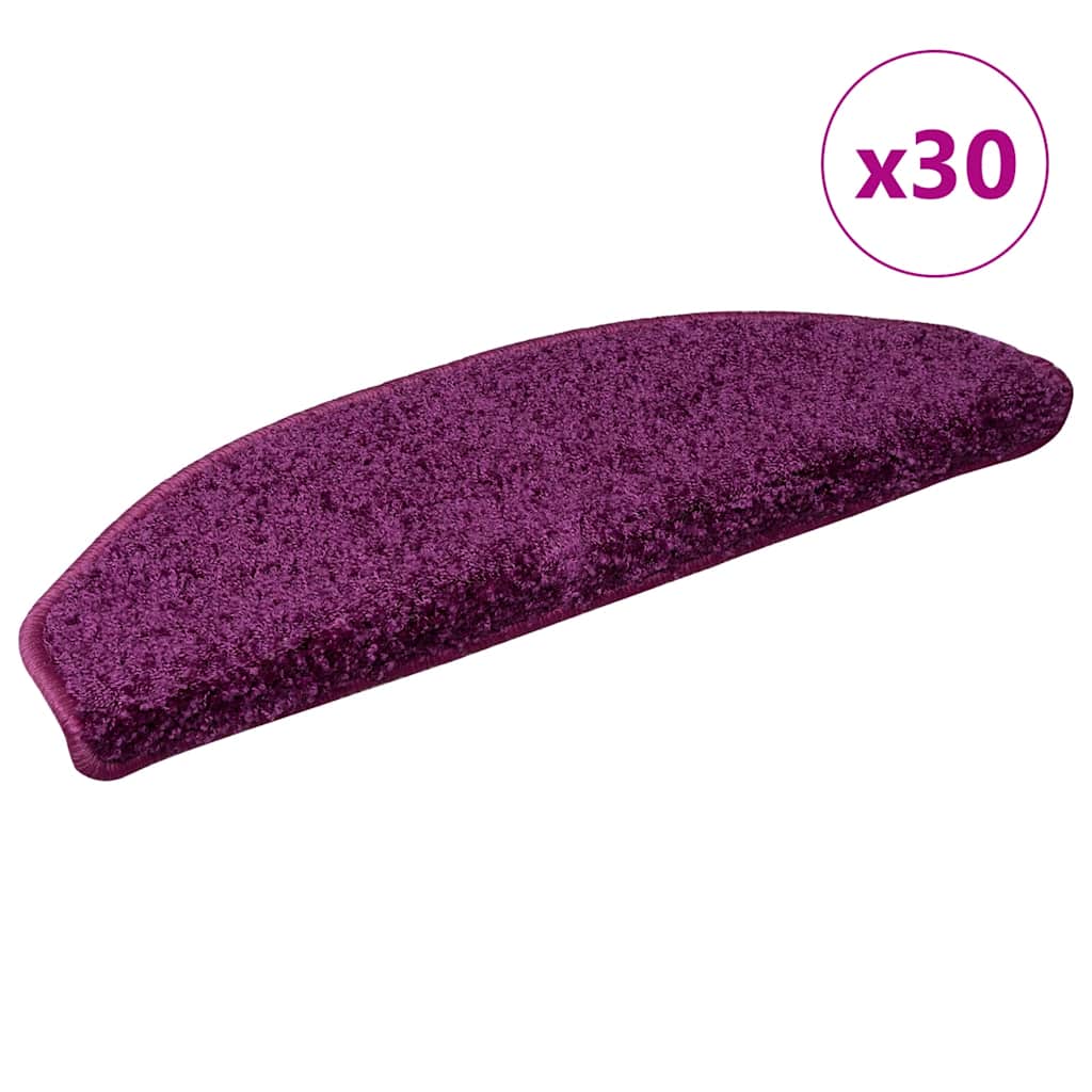 Prostirke za stepenice 30 kom 65x21x4 cm ljubičaste poluokrugle velike