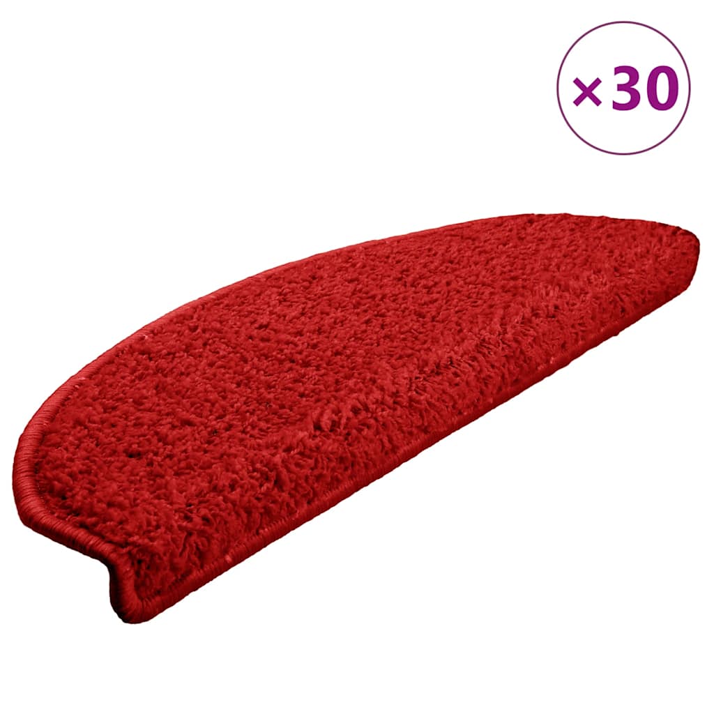 Prostirke za stepenice 30 kom 65x21x4 cm crvene poluokrugle velike