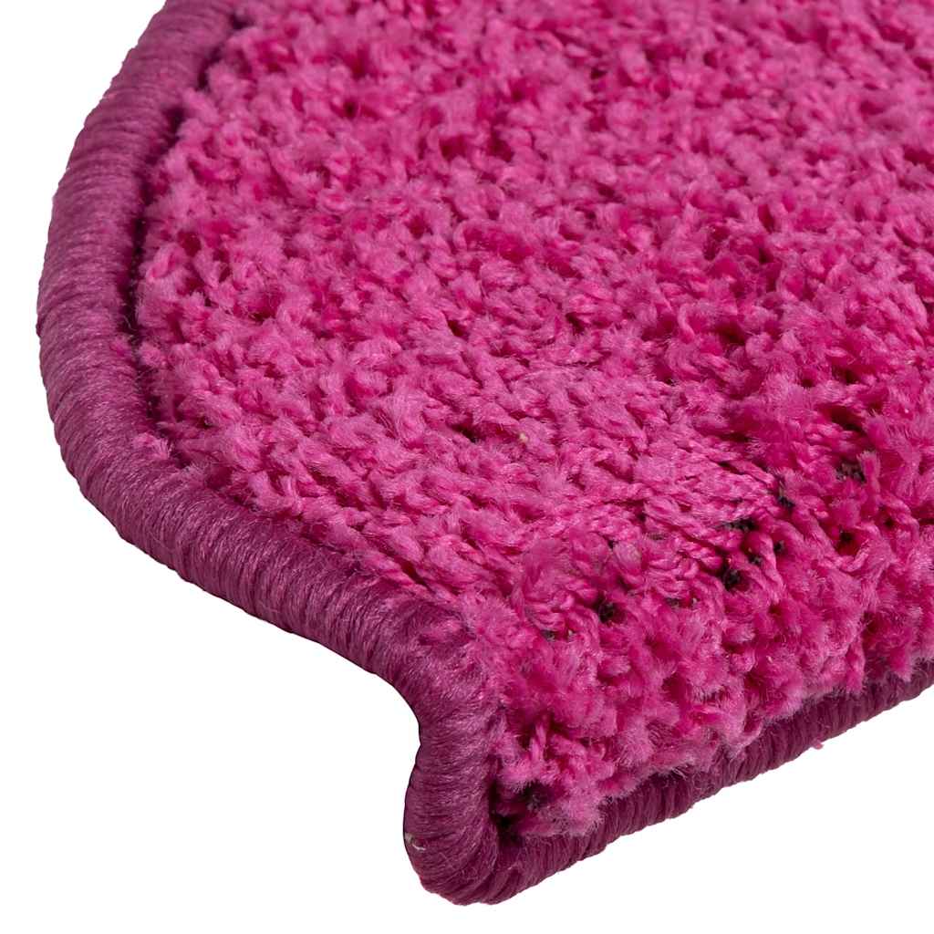 Prostirke za stepenice 30 kom 65x21x4 cm Roze poluokrugle velike