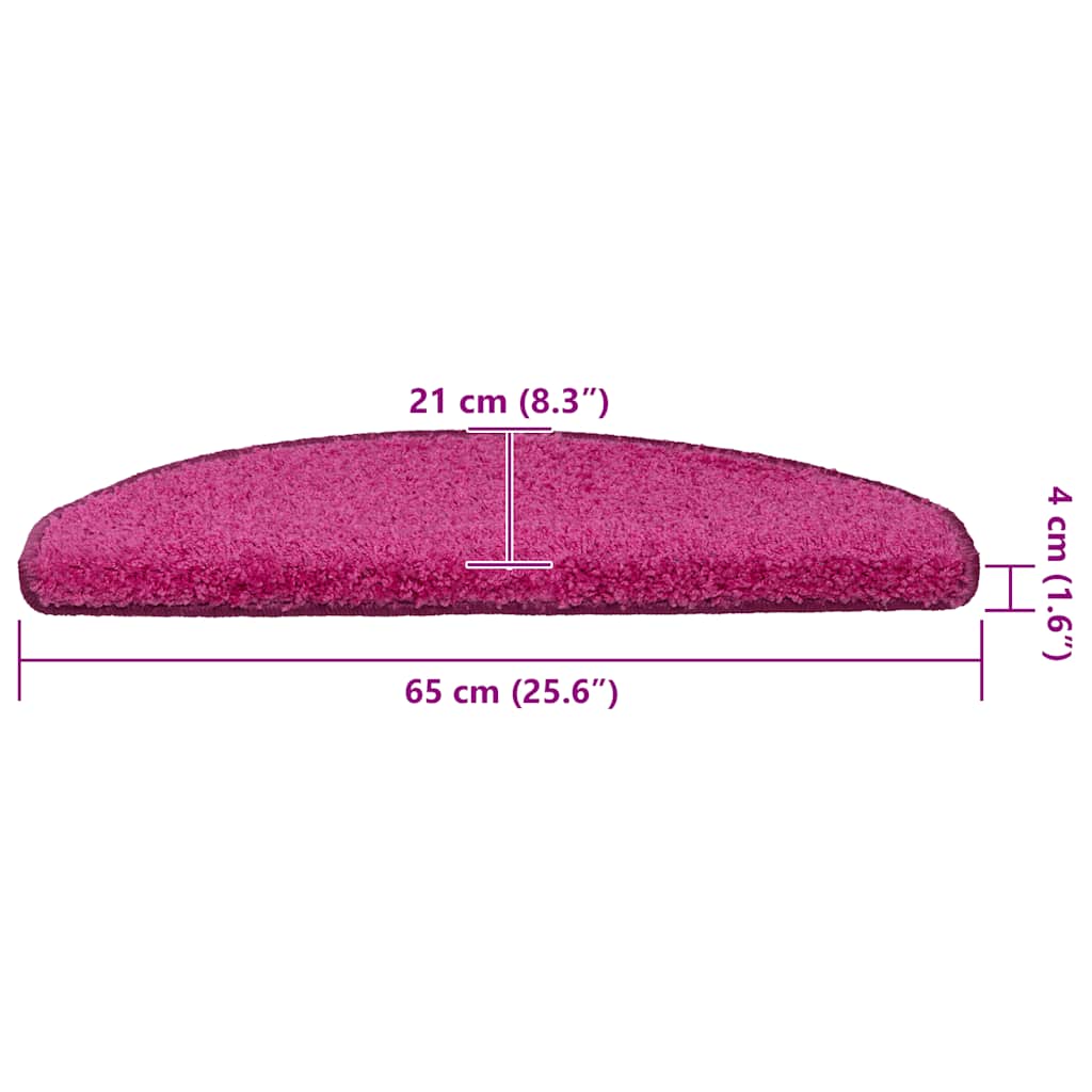 Prostirke za stepenice 30 kom 65x21x4 cm Roze poluokrugle velike