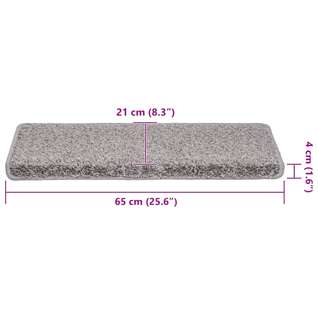 Prostirke za stepenice 30 kom 65x21x4 cm sive pravokutne rubove