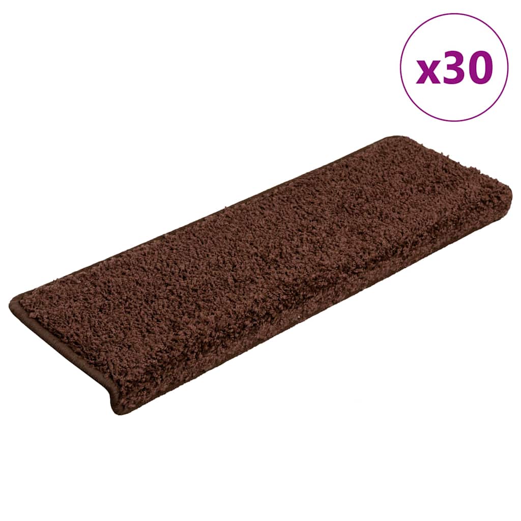 Prostirke za stepenice 30 kom 65x21x4 cm smeđe pravokutne rubove