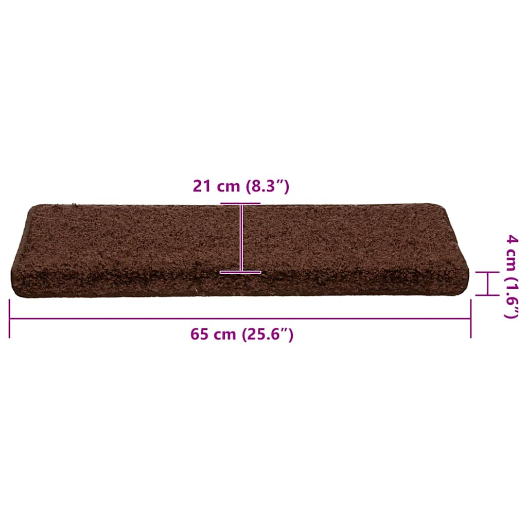 Prostirke za stepenice 30 kom 65x21x4 cm smeđe pravokutne rubove