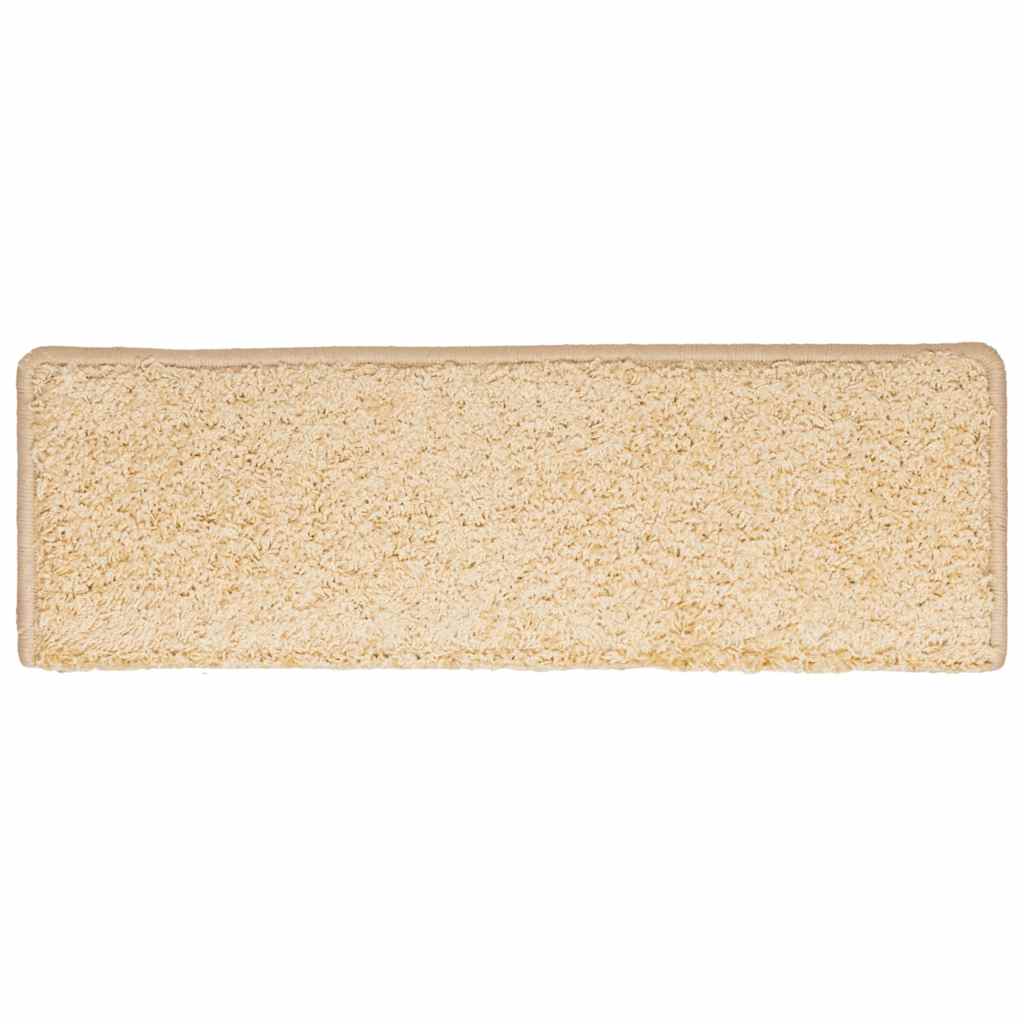 Prostirke za stepenice 30 kom 65x21x4 cm krem pravokutni rub