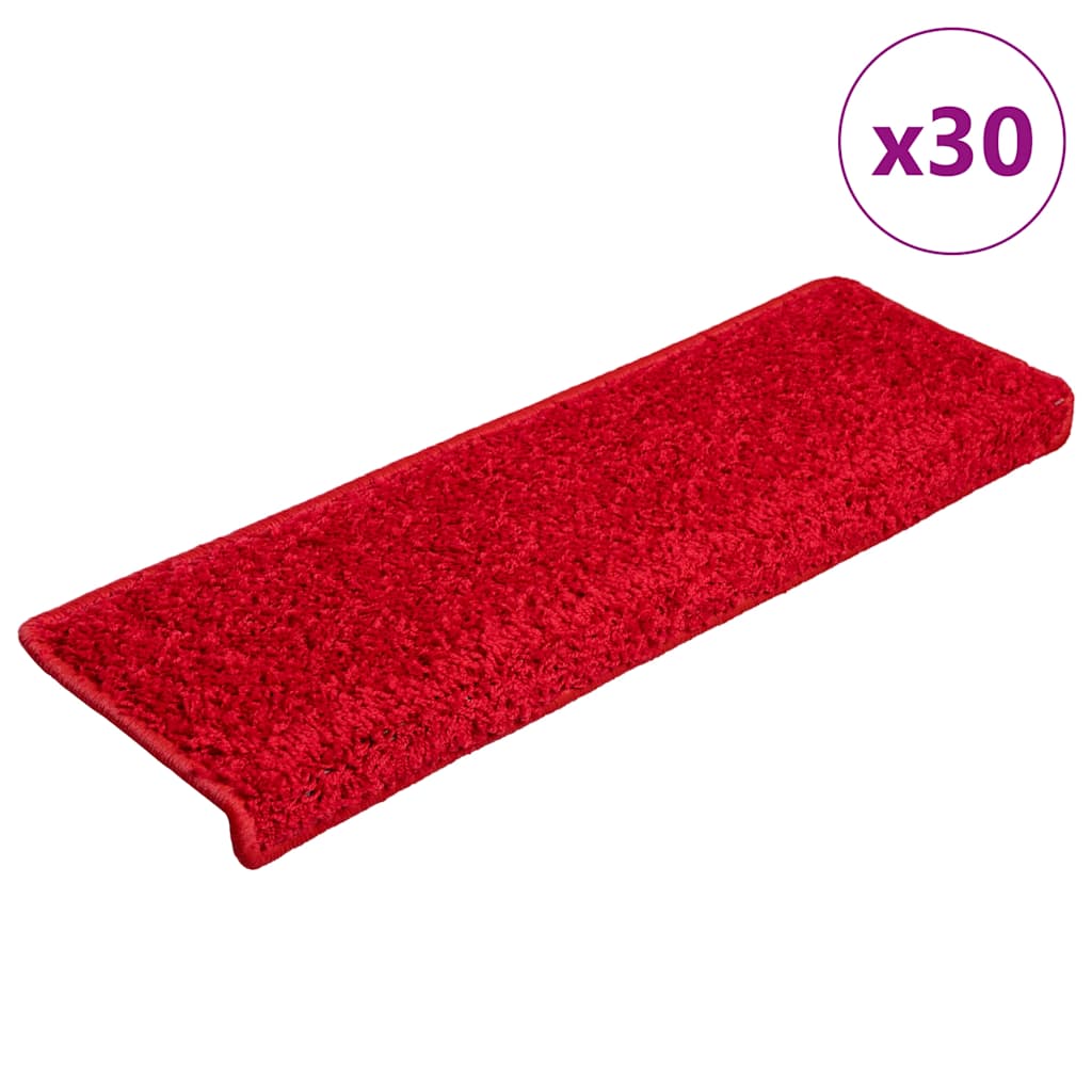 Prostirke za stepenice 30 kom 65x21x4 cm crvene pravokutne rubove