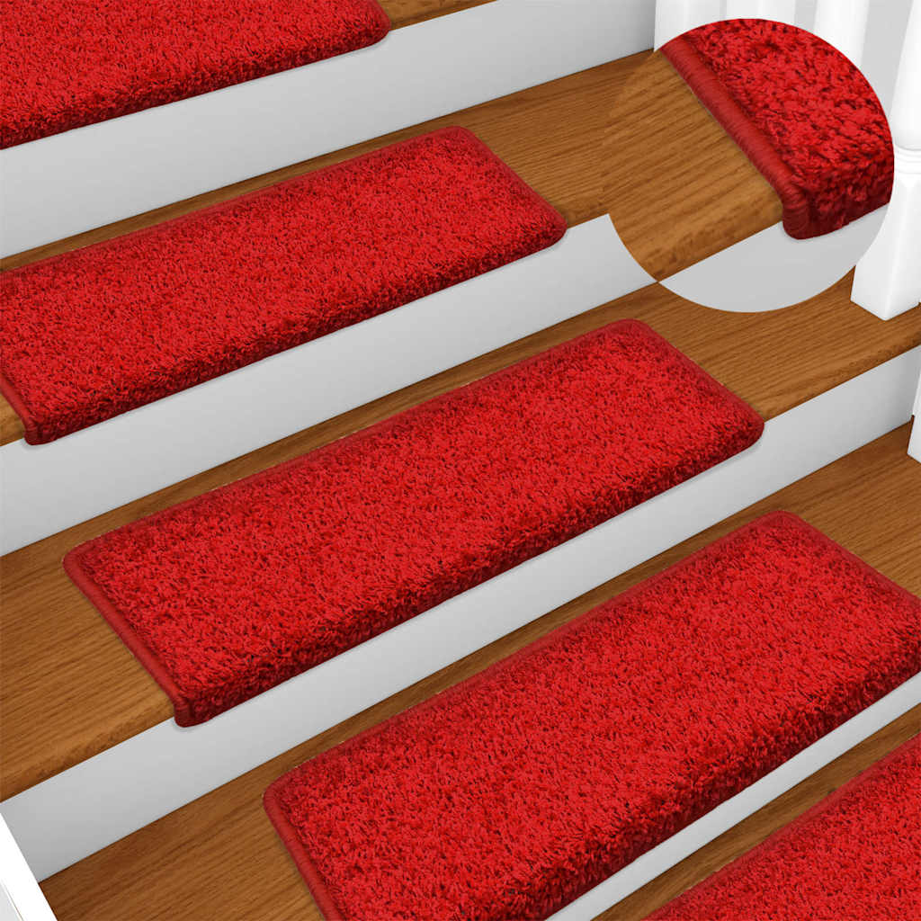Prostirke za stepenice 30 kom 65x21x4 cm crvene pravokutne rubove