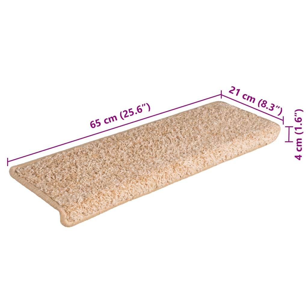 Prostirke za stepenice 30 kom 65x21x4 cm zlatne pravokutne rubove