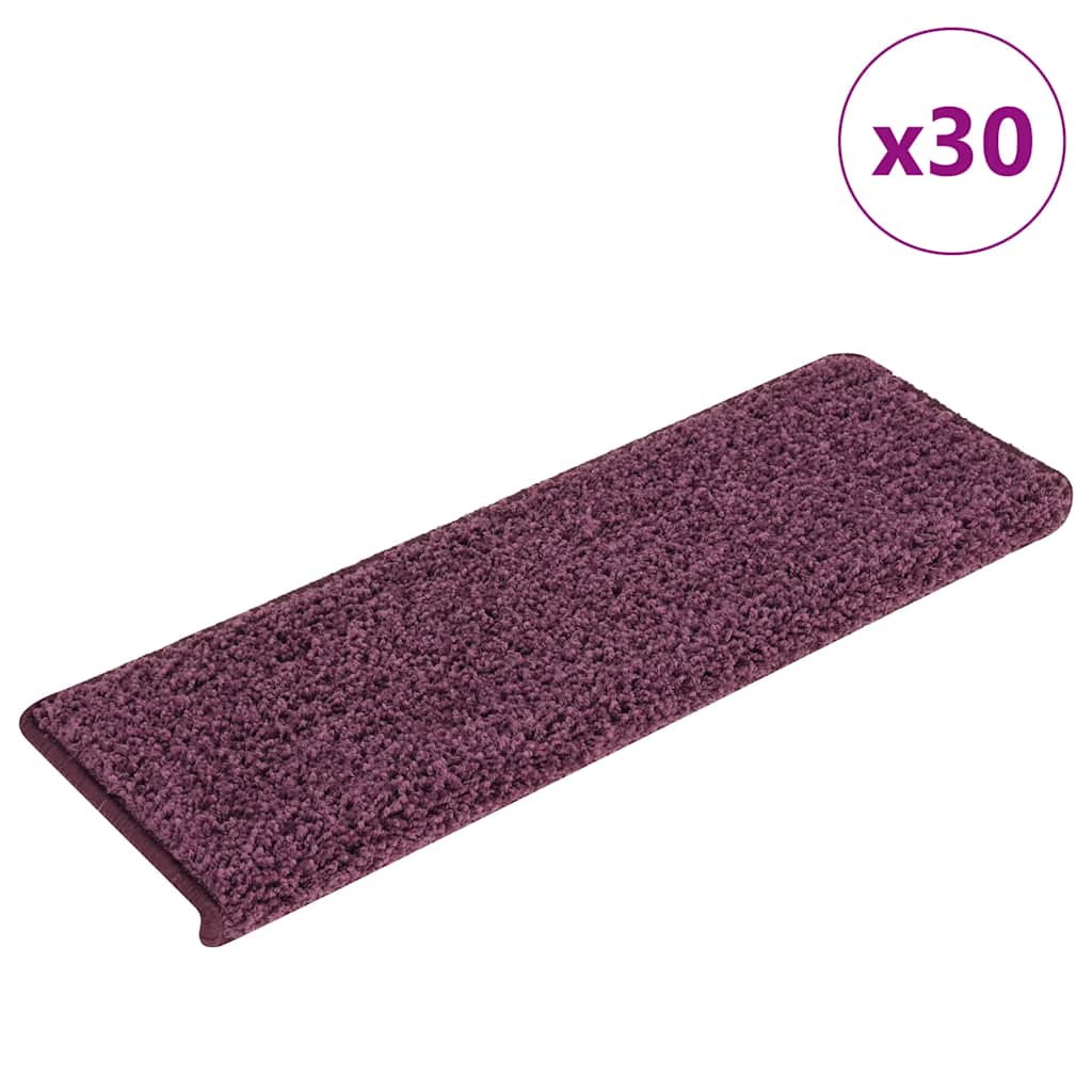 Prostirke za stepenice 30 kom 65x21x4 cm tamnoljubičaste pravokutne rubove