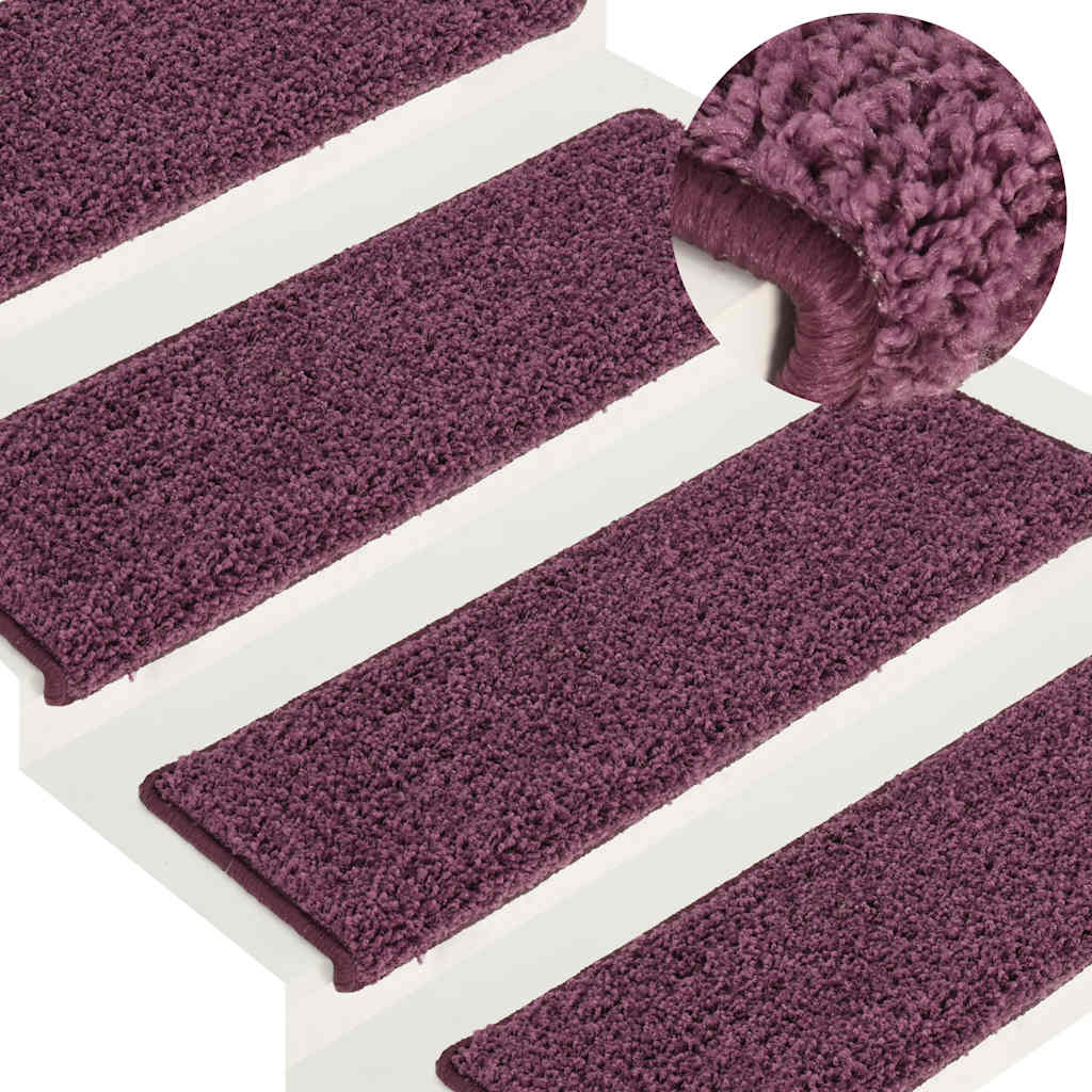 Prostirke za stepenice 30 kom 65x21x4 cm tamnoljubičaste pravokutne rubove