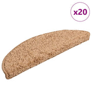 Prostirke za stepenice 20 kom 56x17x3 cm bež poluokrugle