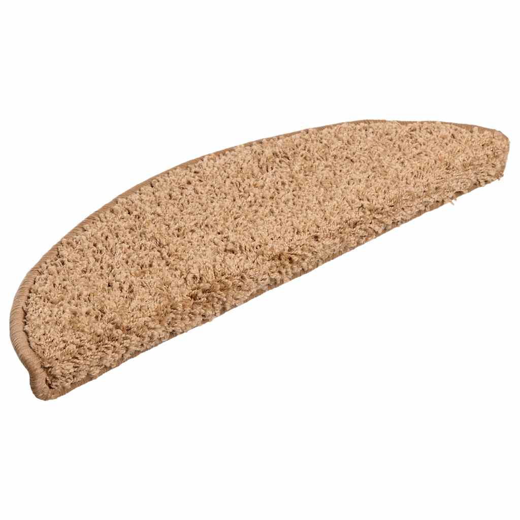 Prostirke za stepenice 20 kom 56x17x3 cm bež poluokrugle