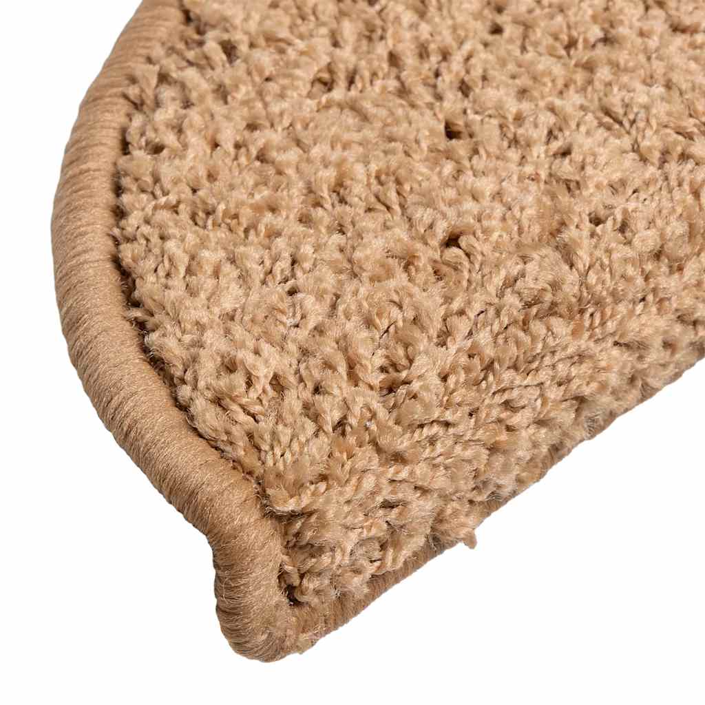 Prostirke za stepenice 20 kom 56x17x3 cm bež poluokrugle