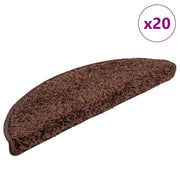 Prostirke za stepenice 20 kom 56x17x3 cm smeđe poluokrugle