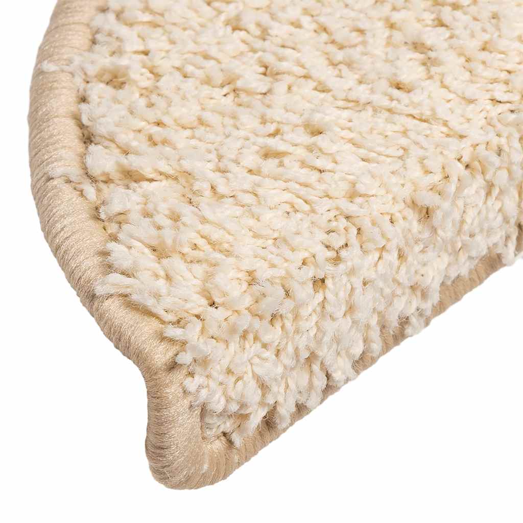 Prostirke za stepenice 20 kom 56x17x3 cm krem poluokrugle